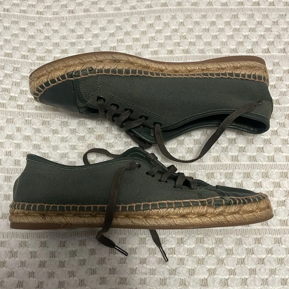 Theory Canvas and Leather Espadrilles
